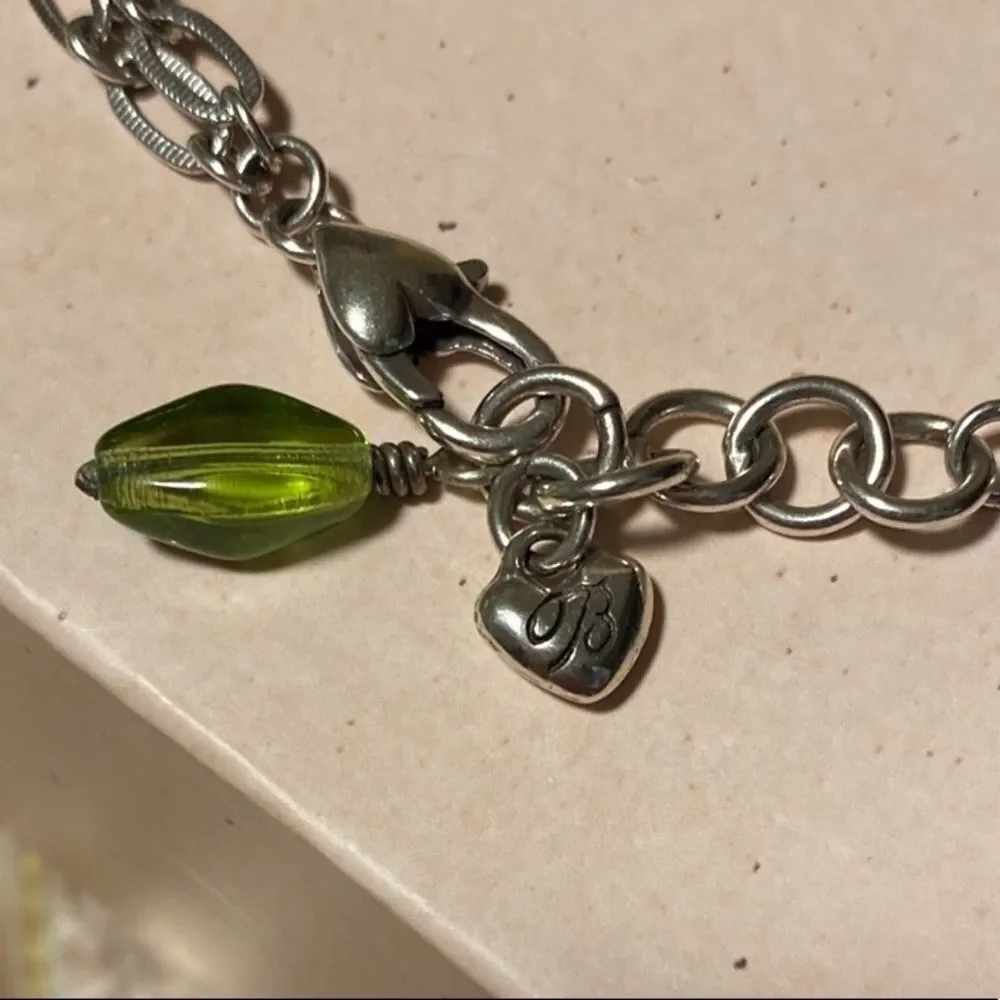 Brighton Barbados silver and multi colored‎ beads double strand Charm Bracelet